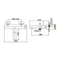 Смеситель для ванны с душем Caprigo Don 53-011-CRM хром