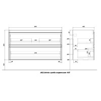 Мебель для ванной комнаты SanStar Arista 105 подвесная, глянцевая белая, раковина Элвис 105