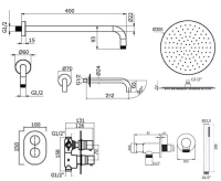 Душевой комплект Plumberia Selection Ixo KITXOT19CR260KING С ВНУТРЕННЕЙ ЧАСТЬЮ, хром