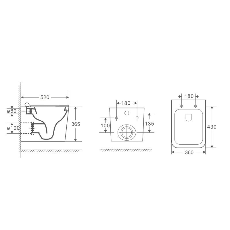 Унитаз подвесной AZARIO Boca AZ-2002 глянцевый белый