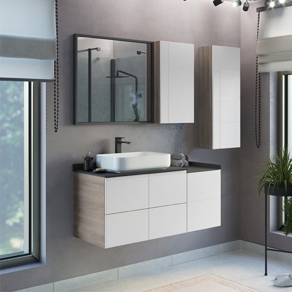 Зеркало Comforty Бредфорд 75 серый графит
