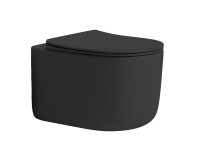Унитаз подвесной Boheme Flow 969-SET-B безободковый, с микролифтом, матовый черный