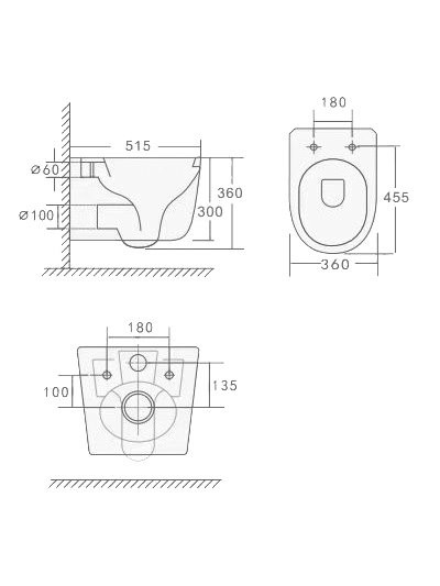Унитаз подвесной Boheme Flow 969-SET-B безободковый, с микролифтом, матовый черный