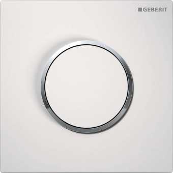 Ручной пневмопривод смыва Geberit Sigma 10 116.015.KJ.1 для писсуара, белый, кольцо глянцевый хром