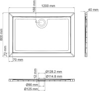Поддон для душа Wasserkraft Salm 27T 120х80