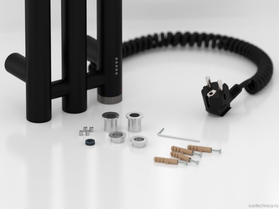 Полотенцесушитель электрический Сунержа Терция 4.0 31-0883-1506 150x15 см, подключение справа, скрытое подключение справа, матовый черный, I-образный