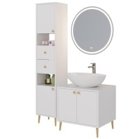 Зеркало круглое Dreja Luno 60x60 белое