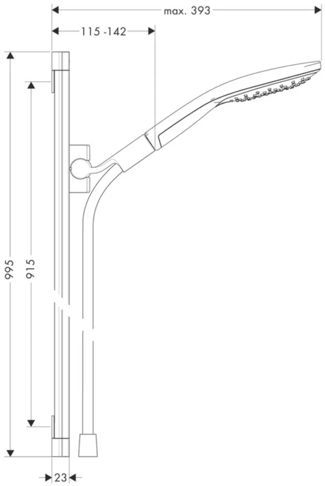 Душевой комплект Hansgrohe Raindance Select E 300 (3 jet) 26468000 + 26626000 + 27506000 + 15381000