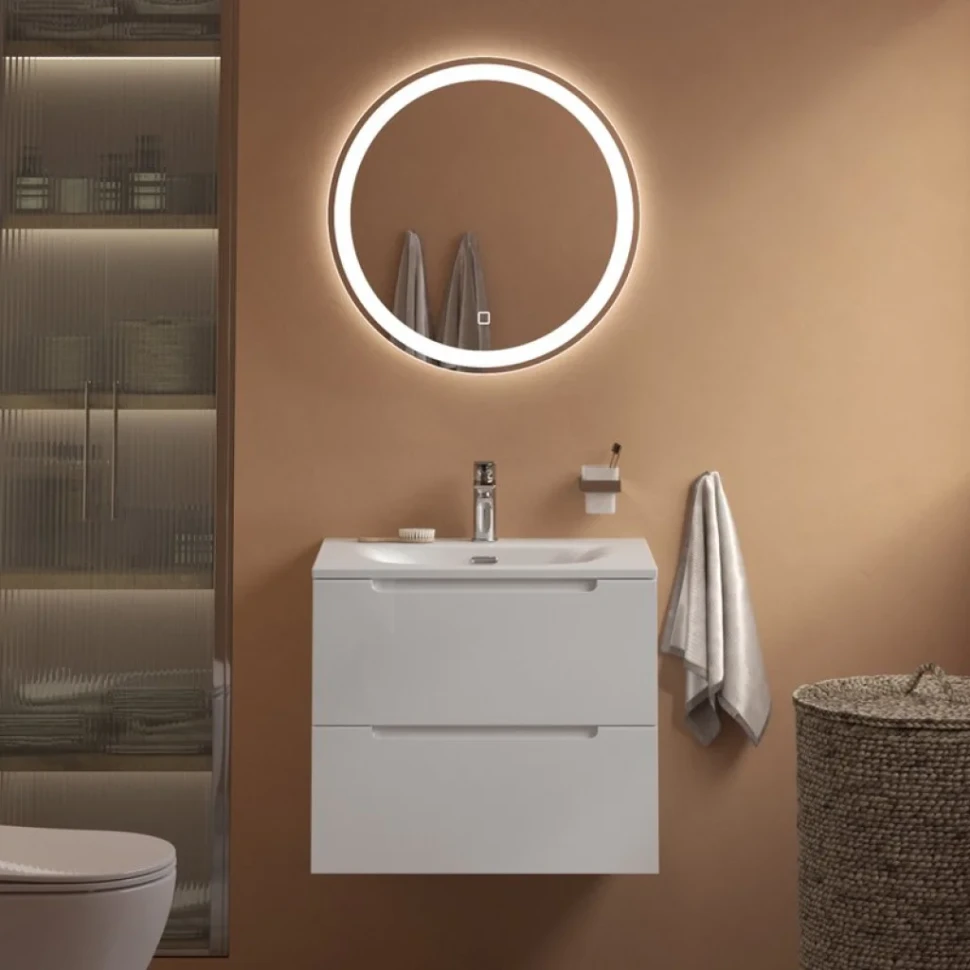 Тумба с раковиной BelBagno Etna 39 60 bianco lucido, раковина BB-8099-3-60