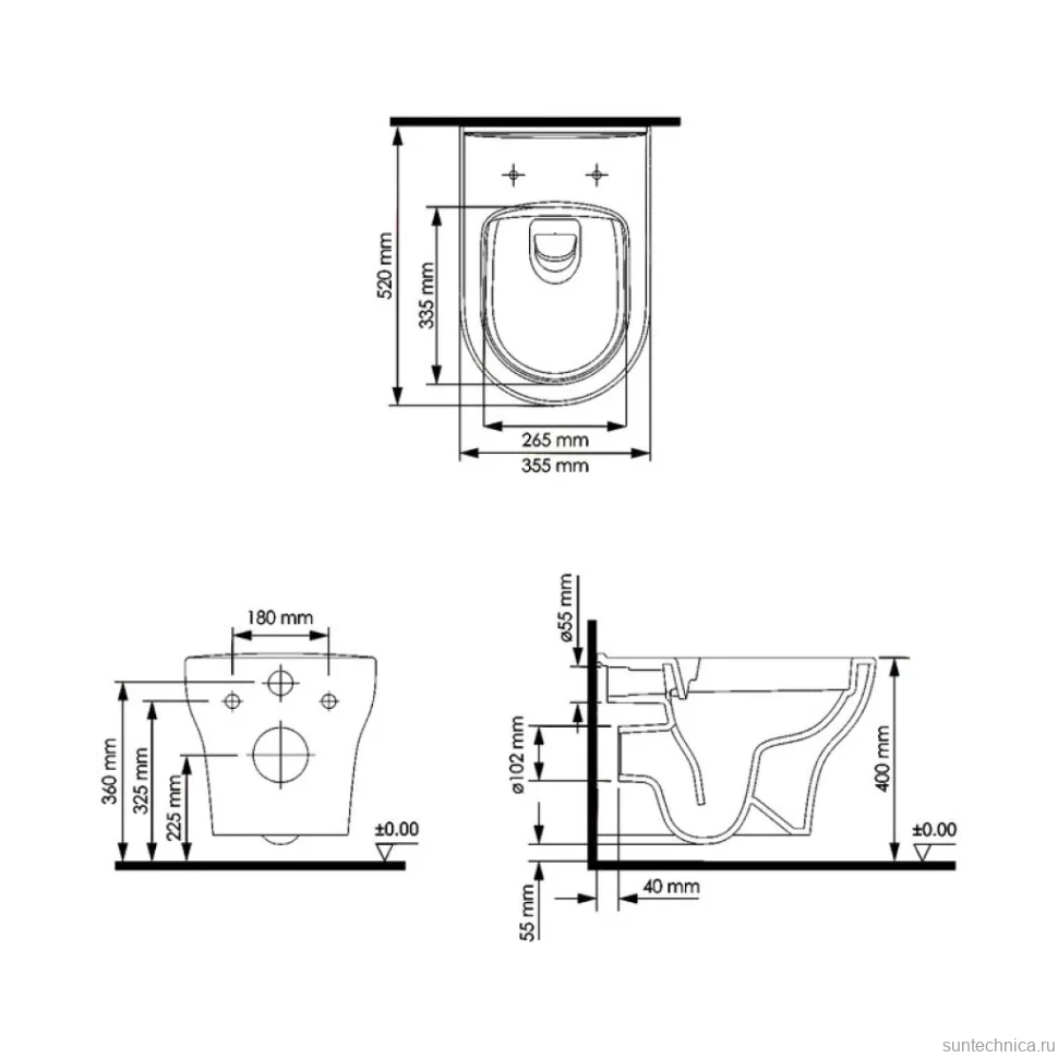 Унитаз подвесной Wasserkraft Berkel H001.E034