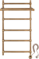 Полотенцесушитель электрический Secado Флоренция 3 105x55 см, подключение справа, бронза, лесенка, латунь, с полкой