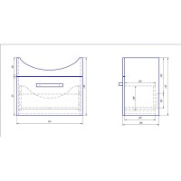 Тумба с раковиной Dreja Alfa 55 подвесная, белый глянец