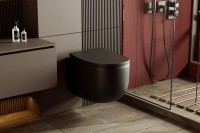 Унитаз подвесной Abber Bequem AC1104TMB безободковый, с микролифтом, матовый черный