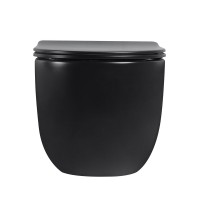 Унитаз подвесной Abber Bequem AC1104TMB безободковый, с микролифтом, матовый черный