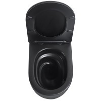 Унитаз подвесной Abber Bequem AC1104TMB безободковый, с микролифтом, матовый черный