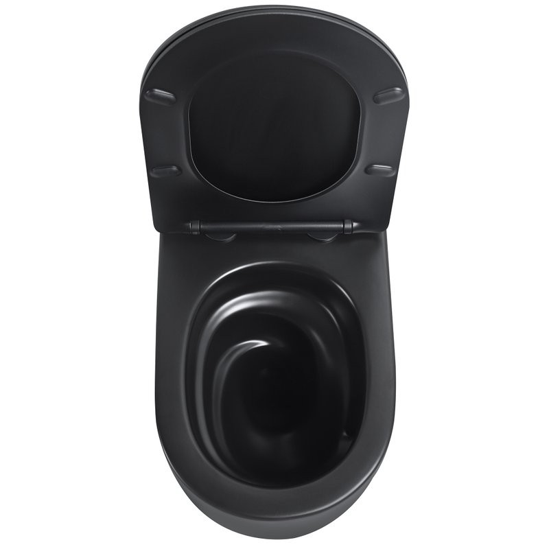 Унитаз подвесной Abber Bequem AC1104TMB безободковый, с микролифтом, матовый черный