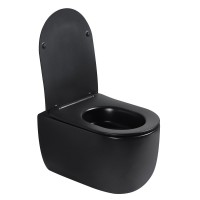 Унитаз подвесной Abber Bequem AC1104TMB безободковый, с микролифтом, матовый черный