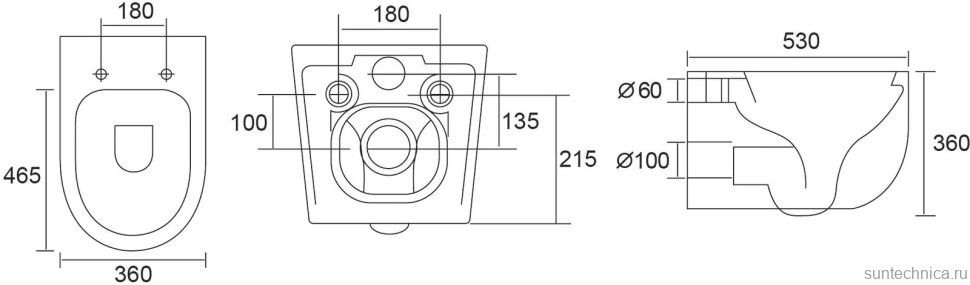 Унитаз подвесной Abber Bequem AC1104TMB безободковый, с микролифтом, матовый черный