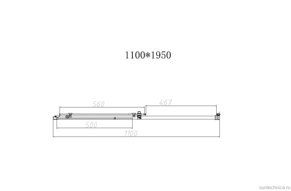 Душевая дверь в нишу Vincea Slim-N VDS-4SN110CLG 110 см, профиль вороненая сталь, стекло прозрачное