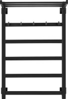 Полотенцесушитель водяной Secado Корсико 1 КСП 85x55 см, матовый черный, лесенка, с полкой