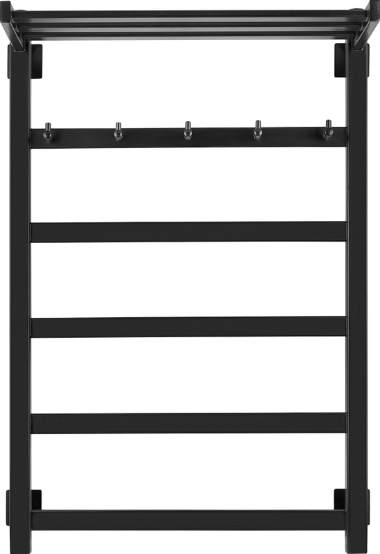 Полотенцесушитель водяной Secado Корсико 1 КСП 85x55 см, матовый черный, лесенка, с полкой