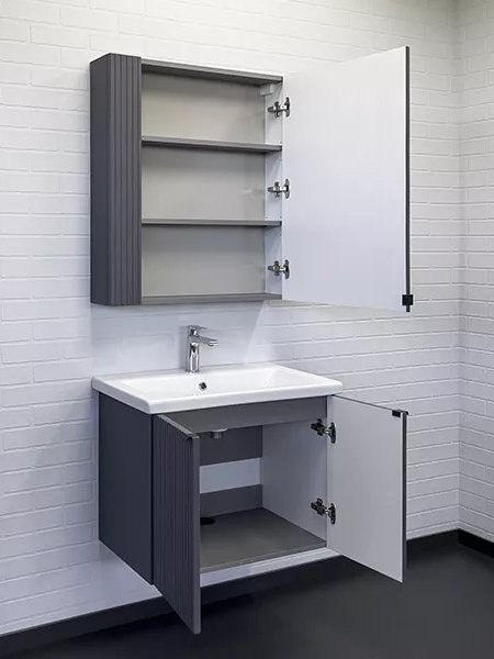 Мебель для ванной комнаты Comforty Лима 70П подвесная, антрацит