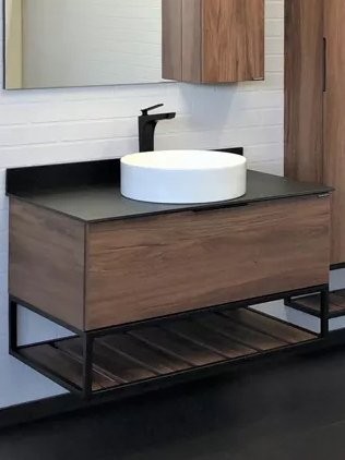 Тумба с раковиной Comforty Порто 90 подвесная, темнно-коричневый дуб, с раковиной Comforty 9110