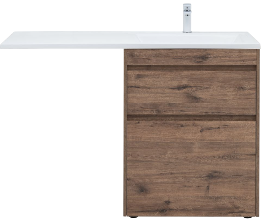 Тумба с раковиной Aquanet Токио 68 R напольная, дуб веллингтон, под стиральную машину