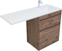 Тумба с раковиной Aquanet Токио 68 R напольная, дуб веллингтон, под стиральную машину