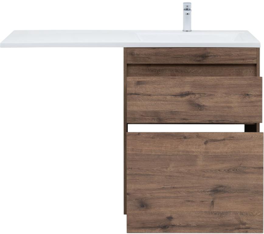 Тумба с раковиной Aquanet Токио 68 R напольная, дуб веллингтон, под стиральную машину