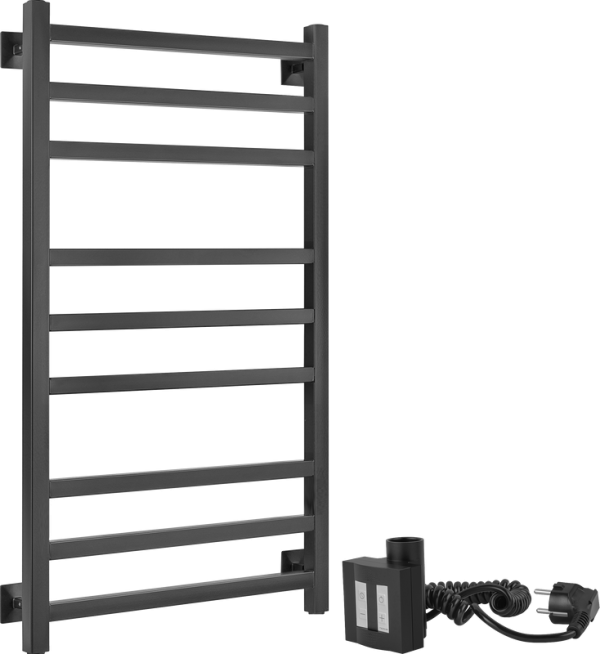 Полотенцесушитель электрический Secado Корато 3 , 105x55 см, подключение справа, матовый черный, лесенка