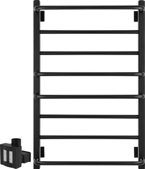 Полотенцесушитель электрический Secado Модена 2 85x55 см, скрытое подключение слева, матовый черный, лесенка