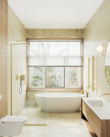 Душевая перегородка Maybahglass MGD-683-3у 119 см, профиль золото, стекло прозрачное