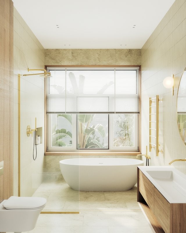 Душевая перегородка Maybahglass MGD-683-3у 119 см, профиль золото, стекло прозрачное