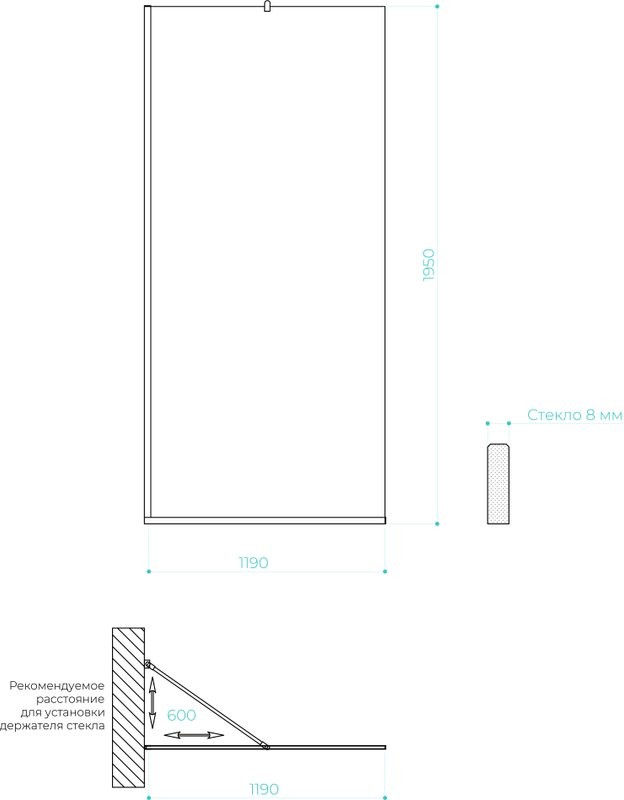 Душевая перегородка Maybahglass MGD-683-3у 119 см, профиль золото, стекло прозрачное