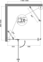 Душевой уголок BelBagno Kraft AH-12-120/100-C-Cr L