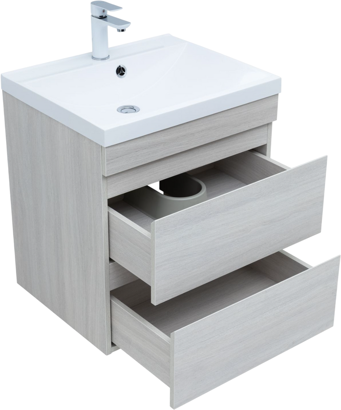 Тумба с раковиной Aquanet Нота new 60 подвесная, дуб холден