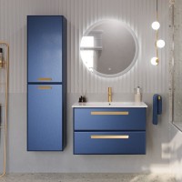 Тумба с раковиной Cezares Eco Cer 80 ручки сатиновое золото, sapfiro