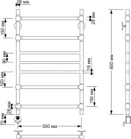 Полотенцесушитель электрический Secado Флоренция 4 85x55 см, подключение слева, бронза, лесенка, латунь