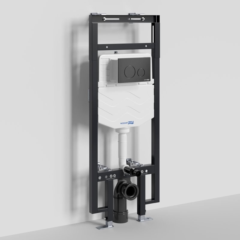 Система инсталляции для унитазов Wasserkraft Dinkel 58TLT.010.ME.MB02 с кнопкой смыва матовой черной