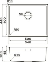 Мойка кухонная Omoikiri TADZAVA 54-U/I-Ultra вороненая сталь