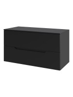 Тумба с раковиной Orange Line 100 подвесная, 2 ящика, матовая черная с раковиной B04-600W