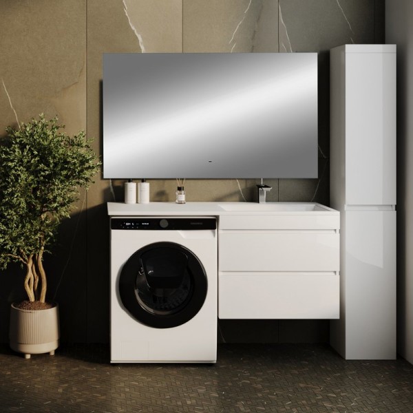 Мебель для ванной комнаты Style Line Даллас 130 R Люкс Plus подвесная, зеркало DIWO Элиста