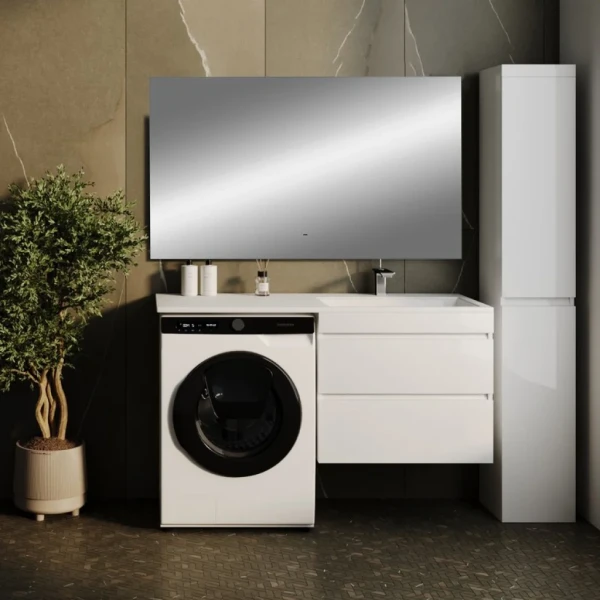 Мебель для ванной комнаты Style Line Даллас 130 R Люкс Plus подвесная, зеркало DIWO Элиста