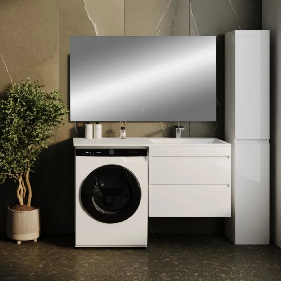 Мебель для ванной комнаты Style Line Даллас 130 R Люкс Plus подвесная, зеркало DIWO Элиста