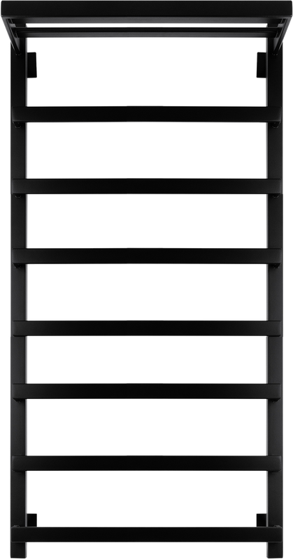 Полотенцесушитель электрический Secado Корсано 1 СП 105x55 см, подключение слева, матовый черный, лесенка, с полкой