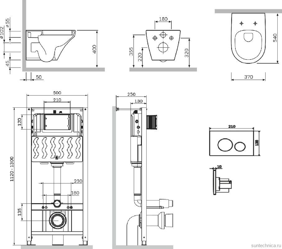 Комплект 5 в 1 AM.PM Inspire IS49051.501700 с сиденьем микролифт