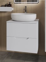 Мебель для ванной комнаты Orange Line 60 подвесная, 2 ящика, матовая белая с раковиной B05-520W