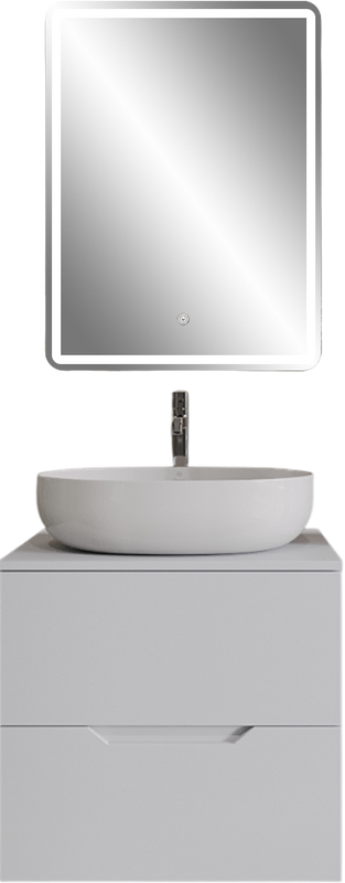 Мебель для ванной комнаты Orange Line 60 подвесная, 2 ящика, матовая белая с раковиной B05-520W