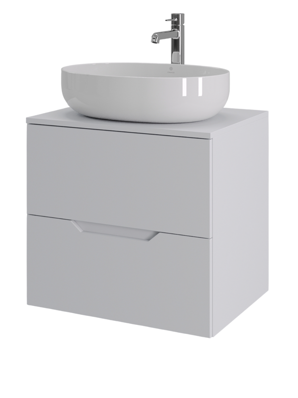 Мебель для ванной комнаты Orange Line 60 подвесная, 2 ящика, матовая белая с раковиной B05-520W